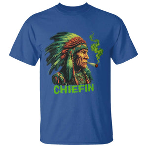 Funny Chiefin Weed Indian Native American Marijuana T Shirt TS11 Royal Blue Print Your Wear