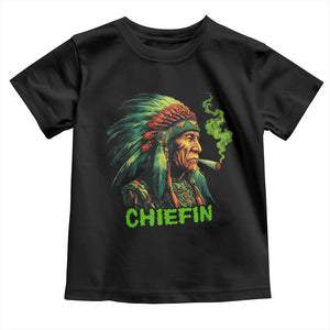 Funny Chiefin Weed Indian Native American Marijuana Toddler T Shirt TS11 Black Print Your Wear