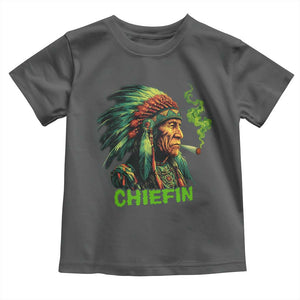 Funny Chiefin Weed Indian Native American Marijuana Toddler T Shirt TS11 Dark Heather Print Your Wear