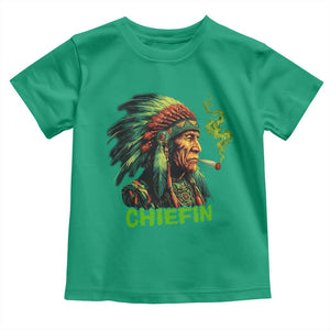 Funny Chiefin Weed Indian Native American Marijuana Toddler T Shirt TS11 Irish Green Print Your Wear