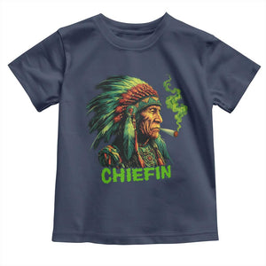 Funny Chiefin Weed Indian Native American Marijuana Toddler T Shirt TS11 Navy Print Your Wear