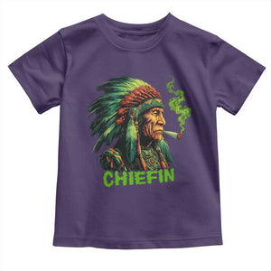 Funny Chiefin Weed Indian Native American Marijuana Toddler T Shirt TS11 Purple Print Your Wear