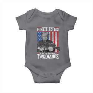 Funny Trump Fishing Baby Onesie Mines So Big I Have To Use Two Hands American Flag TS11 Charcoal Print Your Wear