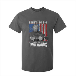 Funny Trump Fishing T Shirt For Kid Mines So Big I Have To Use Two Hands American Flag TS11 Dark Heather Print Your Wear