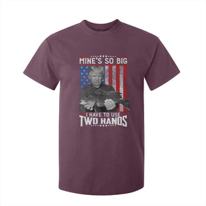 Funny Trump Fishing T Shirt For Kid Mines So Big I Have To Use Two Hands American Flag TS11 Maroon Print Your Wear
