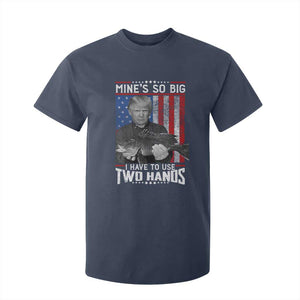 Funny Trump Fishing T Shirt For Kid Mines So Big I Have To Use Two Hands American Flag TS11 Navy Print Your Wear
