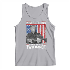 Funny Trump Fishing Tank Top Mines So Big I Have To Use Two Hands American Flag TS11 Athletic Heather Print Your Wear