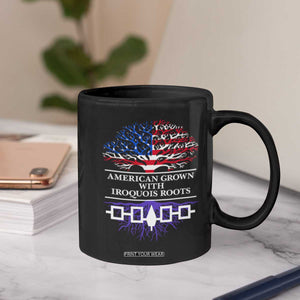 American Grown With Iroquois Roots Coffee Mug Tree USA Flag TS11 Print Your Wear