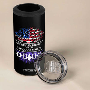 American Grown With Iroquois Roots 4 in 1 Can Cooler Tumbler Tree USA Flag TS11 Print Your Wear