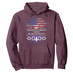 American Grown With Iroquois Roots Hoodie Tree USA Flag TS11 Maroon Print Your Wear