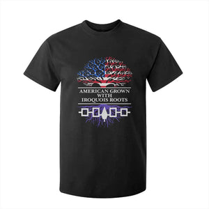 American Grown With Iroquois Roots T Shirt For Kid Tree USA Flag TS11 Black Print Your Wear