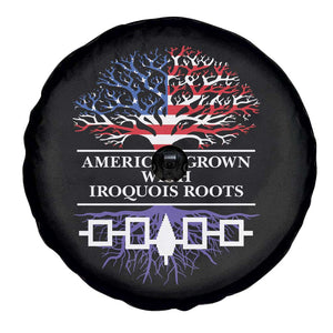American Grown With Iroquois Roots Spare Tire Cover Tree USA Flag TS11 Print Your Wear