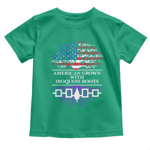 American Grown With Iroquois Roots Toddler T Shirt Tree USA Flag TS11 Irish Green Print Your Wear