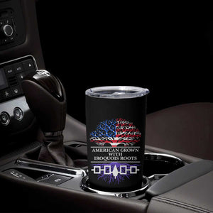 American Grown With Iroquois Roots Tumbler Cup Tree USA Flag TS11 Print Your Wear