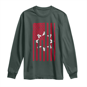 Oglala Lakota Sioux USA Flag Native American Long Sleeve Shirt TS11 Dark Forest Green Print Your Wear