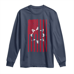 Oglala Lakota Sioux USA Flag Native American Long Sleeve Shirt TS11 Navy Print Your Wear