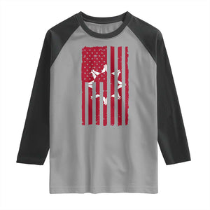 Oglala Lakota Sioux USA Flag Native American Raglan Shirt TS11 Sport Gray Black Print Your Wear