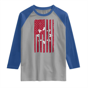 Oglala Lakota Sioux USA Flag Native American Raglan Shirt TS11 Sport Gray Royal Print Your Wear