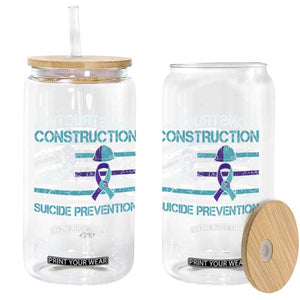 Construction Suicide Prevention Awareness Glass Can Mental Health American Flag TS11 Print Your Wear