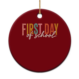 First Day of School Teacher Student Ceramic Ornament Funny Back to School Retro TS11 1pc Red Print Your Wear