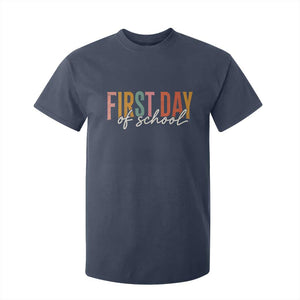 First Day of School Teacher Student T Shirt For Kid Funny Back to School Retro TS11 Navy Print Your Wear