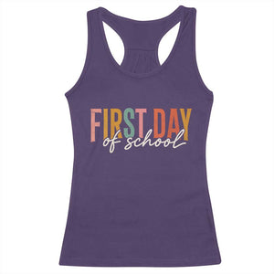 First Day of School Teacher Student Racerback Tank Top Funny Back to School Retro TS11 Purple Print Your Wear