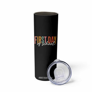 First Day of School Teacher Student Skinny Tumbler Funny Back to School Retro