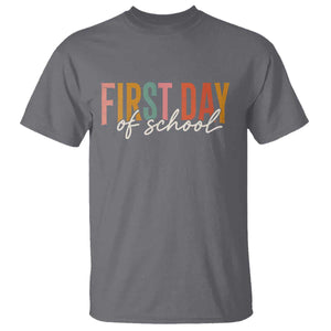 First Day of School Teacher Student T Shirt Funny Back to School Retro TS11 Charcoal Print Your Wear