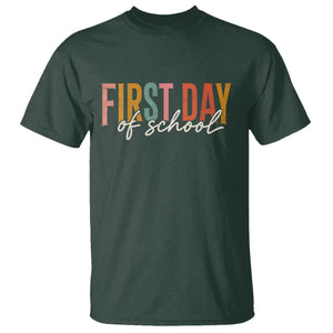First Day of School Teacher Student T Shirt Funny Back to School Retro TS11 Dark Forest Green Print Your Wear