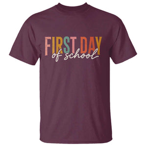 First Day of School Teacher Student T Shirt Funny Back to School Retro TS11 Maroon Print Your Wear