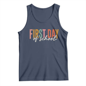First Day of School Teacher Student Tank Top Funny Back to School Retro TS11 Navy Print Your Wear