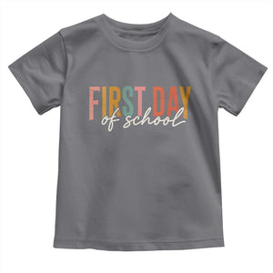 First Day of School Teacher Student Toddler T Shirt Funny Back to School Retro TS11 Charcoal Print Your Wear