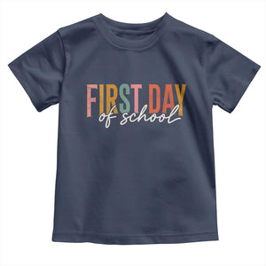 First Day of School Teacher Student Toddler T Shirt Funny Back to School Retro TS11 Navy Print Your Wear