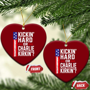 Funny Kickin Hard Or Kirkin US Political Ceramic Ornament Vintage American Flag