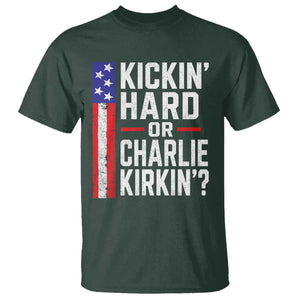 Funny Kickin Hard Or Kirkin US Political T Shirt Vintage American Flag