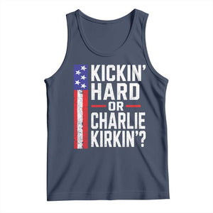 Funny Kickin Hard Or Kirkin US Political Tank Top Vintage American Flag
