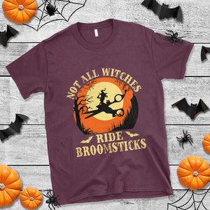 Funny Lesbian Witch Halloween T Shirt Not All Witches Ride Broomsticks TS11 Maroon Print Your Wear