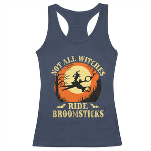 Funny Lesbian Witch Halloween Racerback Tank Top Not All Witches Ride Broomsticks TS11 Navy Print Your Wear