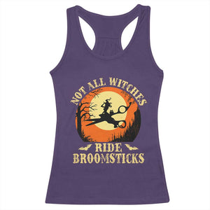 Funny Lesbian Witch Halloween Racerback Tank Top Not All Witches Ride Broomsticks TS11 Purple Print Your Wear