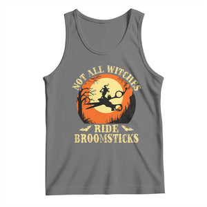 Funny Lesbian Witch Halloween Tank Top Not All Witches Ride Broomsticks TS11 Black Heather Print Your Wear