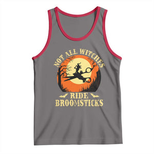 Funny Lesbian Witch Halloween Tank Top Not All Witches Ride Broomsticks TS11 Deep Heather Red Print Your Wear