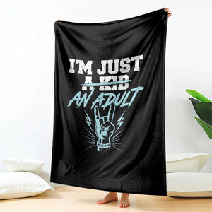 Funny Rock N Roll Lover Throw Blanket I Am Just A Kid Adulthood Saying TS11 Print Your Wear