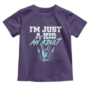 Funny Rock N Roll Lover Toddler T Shirt I Am Just A Kid Adulthood Saying TS11 Purple Print Your Wear