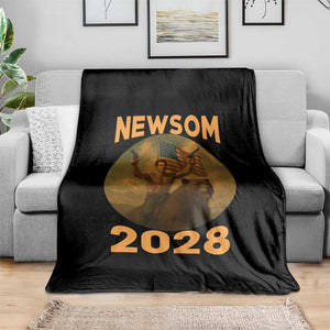 Gavin Newsom 2028 Throw Blanket Patriotic Leader President 48 Riding Bear TS11 Print Your Wear