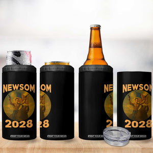 Gavin Newsom 2028 4 in 1 Can Cooler Tumbler Patriotic Leader President 48 Riding Bear TS11 Print Your Wear