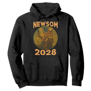 Gavin Newsom 2028 Hoodie Patriotic Leader President 48 Riding Bear TS11 Black Print Your Wear