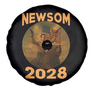 Gavin Newsom 2028 Spare Tire Cover Patriotic Leader President 48 Riding Bear TS11 Print Your Wear