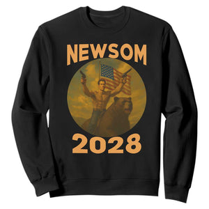 Gavin Newsom 2028 Sweatshirt Patriotic Leader President 48 Riding Bear TS11 Black Print Your Wear