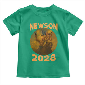 Gavin Newsom 2028 Toddler T Shirt Patriotic Leader President 48 Riding Bear TS11 Irish Green Print Your Wear