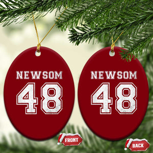 Newsom 48 Ceramic Ornament Gavin Newsom 2028 Presidential Election Campaign TS11 Print Your Wear